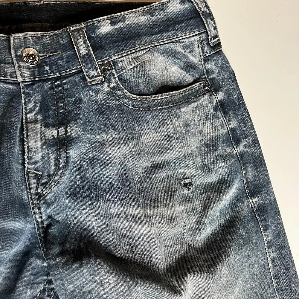 True‎ Religion Geno Slim Fit Jeans Men’s Size 36 Blue Distressed Denim Y2K